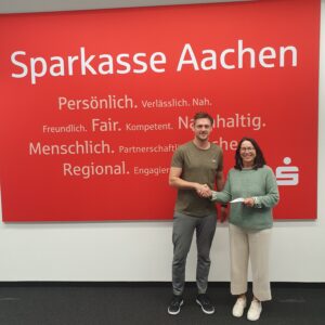 Read more about the article Vielen Dank an die Sparkasse Aachen für die 500 Euro Spende für unseren Verein!